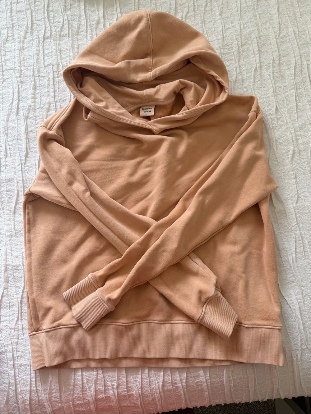 Outdoor Voices Blush Peach Hooded Sweatshirt